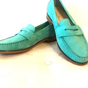 Cole Haan 7.5 Mint Green Nubuck Suede Loafers Size 7.5